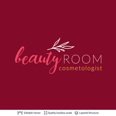 Beauty room or salon cosmetologist logo design.