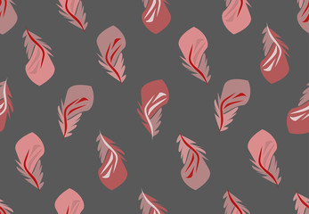 Vector seamless pattern with abstract feathers.