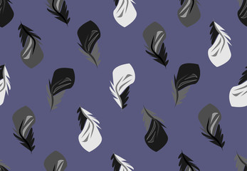 Vector seamless pattern with abstract feathers.