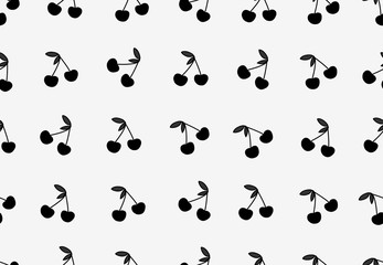 Vector seamless pattern with abstract cherries.