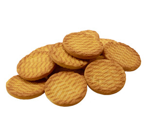 Butter cookies biscuit isolated on white background