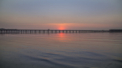 Sunset behind Ryde pier, Isle of Wight