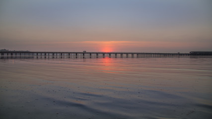 Sunset behind Ryde pier, Isle of Wight
