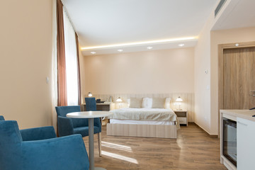 Fototapeta na wymiar Interior of a luxury hotel apartment