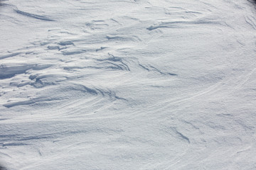Fragment of snow surface after snowstorm