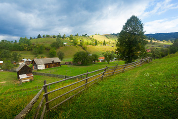 Landscape of romanian village Sadova