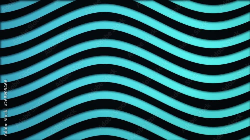 Poster abstract animation of hypnotic gradient blue and black waves. animation. geometric lines patterns mo