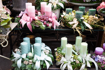 Decorated advent candles