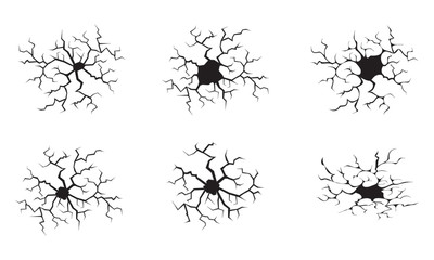 Dark hole in a wall or in the ground, ruined wall