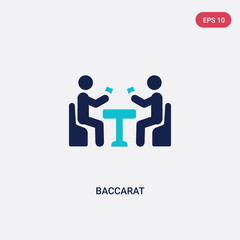 two color baccarat vector icon from activity and hobbies concept. isolated blue baccarat vector sign symbol can be use for web, mobile and logo. eps 10