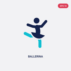 Fototapeta na wymiar two color ballerina vector icon from activity and hobbies concept. isolated blue ballerina vector sign symbol can be use for web, mobile and logo. eps 10