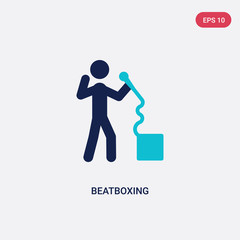 two color beatboxing vector icon from activity and hobbies concept. isolated blue beatboxing vector sign symbol can be use for web, mobile and logo. eps 10