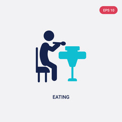 two color eating vector icon from activity and hobbies concept. isolated blue eating vector sign symbol can be use for web, mobile and logo. eps 10