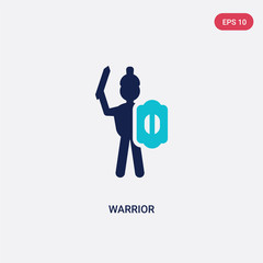 two color warrior vector icon from africa concept. isolated blue warrior vector sign symbol can be use for web, mobile and logo. eps 10