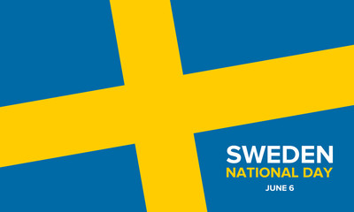 National Day of Sweden. Celebrated annually on June 6 in Sweden. Happy national holiday. Sweden flag. Swedish concept. Poster, card, banner and background