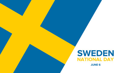 National Day of Sweden. Celebrated annually on June 6 in Sweden. Happy national holiday. Sweden flag. Swedish concept. Poster, card, banner and background