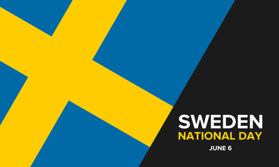 National Day of Sweden. Celebrated annually on June 6 in Sweden. Happy national holiday. Sweden flag. Swedish concept. Poster, card, banner and background