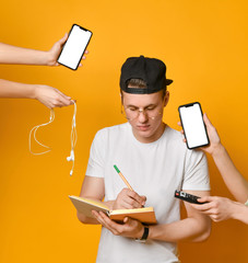 Preparing for exams in school, college in the traditional way by reading a book.