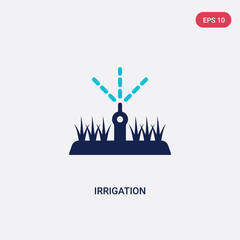 two color irrigation vector icon from agriculture farming concept. isolated blue irrigation vector sign symbol can be use for web, mobile and logo. eps 10