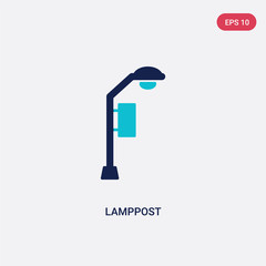 two color lamppost vector icon from agriculture farming concept. isolated blue lamppost vector sign symbol can be use for web, mobile and logo. eps 10