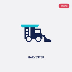 two color harvester vector icon from agriculture concept. isolated blue harvester vector sign symbol can be use for web, mobile and logo. eps 10