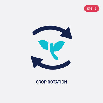 two color crop rotation vector icon from agriculture farming concept. isolated blue crop rotation vector sign symbol can be use for web, mobile and logo. eps 10
