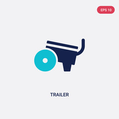 two color trailer vector icon from farming and gardening concept. isolated blue trailer vector sign symbol can be use for web, mobile and logo. eps 10
