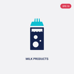 two color milk products vector icon from farming and gardening concept. isolated blue milk products vector sign symbol can be use for web, mobile and logo. eps 10