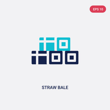 two color straw bale vector icon from farming concept. isolated blue straw bale vector sign symbol can be use for web, mobile and logo. eps 10
