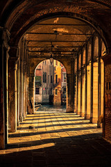 Rialto market in Venice during sunrise, Italy