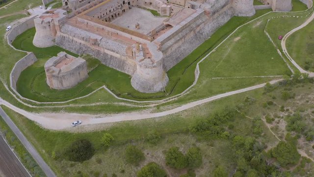 View of Salses Fort from above. It occupies a strategically important position on the main route between France and Spain.