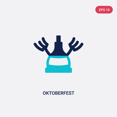 two color oktoberfest vector icon from alcohol concept. isolated blue oktoberfest vector sign symbol can be use for web, mobile and logo. eps 10