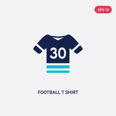 two color football t shirt with number 83 vector icon from american football concept. isolated blue football t shirt with number 83 vector sign symbol can be use for web, mobile and logo. eps 10