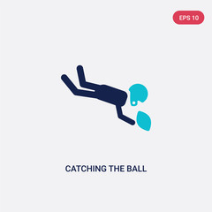 two color catching the ball vector icon from american football concept. isolated blue catching the ball vector sign symbol can be use for web, mobile and logo. eps 10