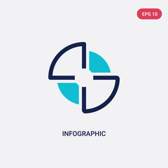 two color infographic vector icon from analytics concept. isolated blue infographic vector sign symbol can be use for web, mobile and logo. eps 10