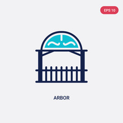 two color arbor vector icon from architecture and city concept. isolated blue arbor vector sign symbol can be use for web, mobile and logo. eps 10