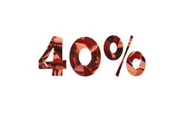 40% cut out of a red gift loop