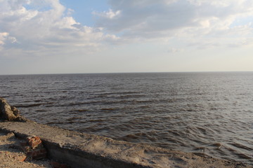 lake with waves and sky