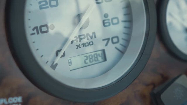 Speed gauge dash of speed boat