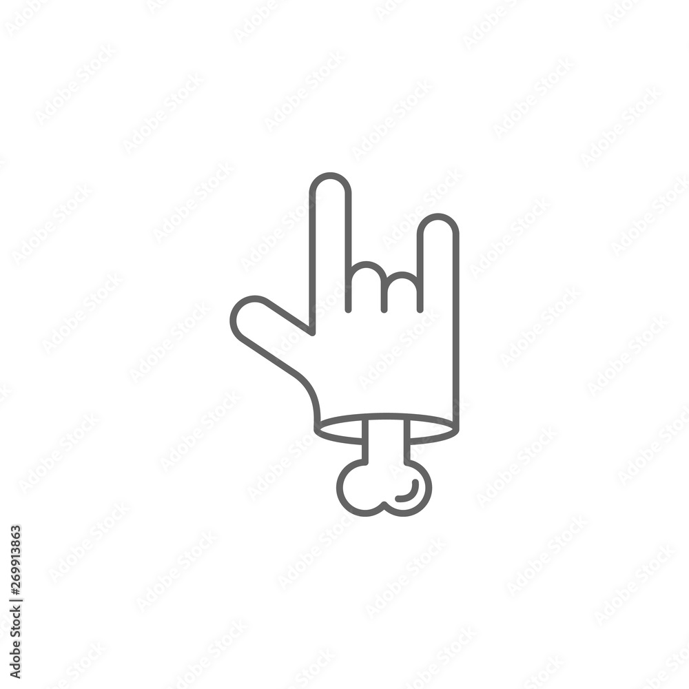 Poster bone hand, nasty outline icon. element of nasty icon. thin line icon for website design and developm