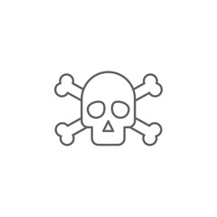 Skull, nasty outline icon. Element of nasty icon. Thin line icon for website design and development, app development. Premium icon