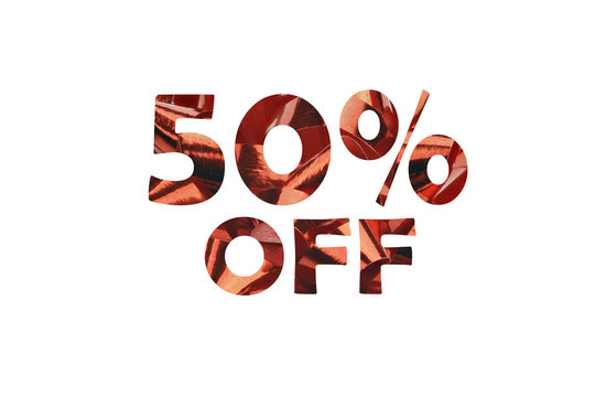 Cut out 50% off - symbolic representation of 50% discount - Powered by Adobe