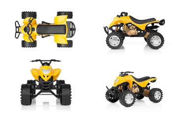 Fototapeta premium Toy ATV four wheeler bike isolated isolated