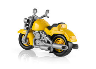 Toy motorbike isolated on white background