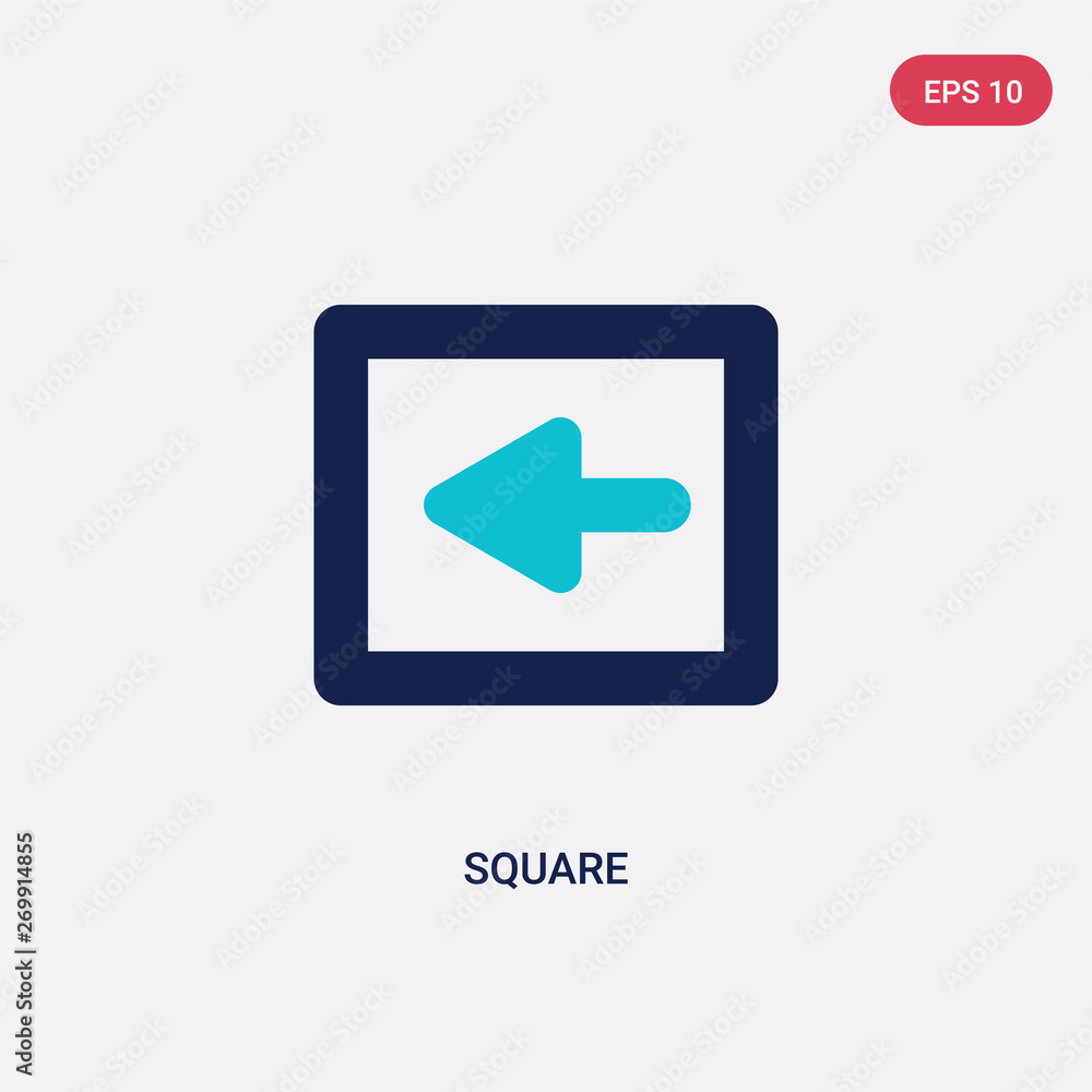 Aufkleber two color square vector icon from arrows 2 concept. isolated blue square vector sign symbol can be u