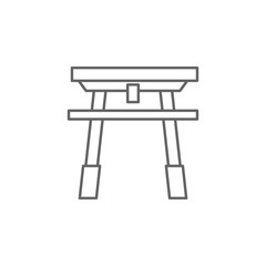 history, torii, japan outline icon