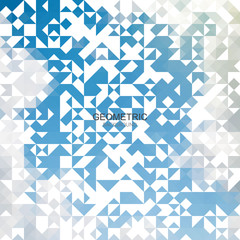  Geometric abstract background of blue vector triangles. Brochure template