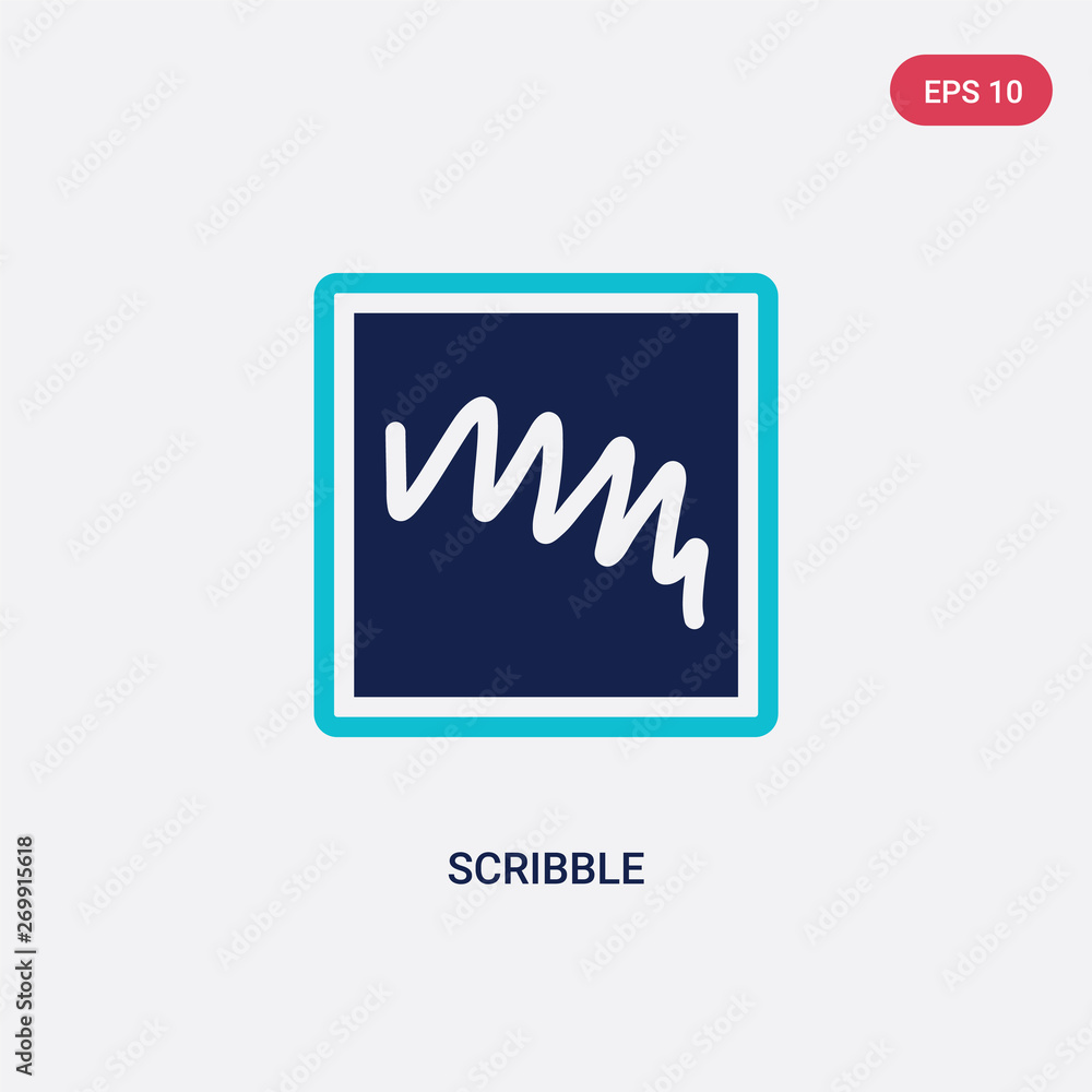 Aufkleber two color scribble vector icon from art concept. isolated blue scribble vector sign symbol can be us