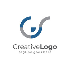 Circular Initial Letter G and S Business Logo Flat Vector Design