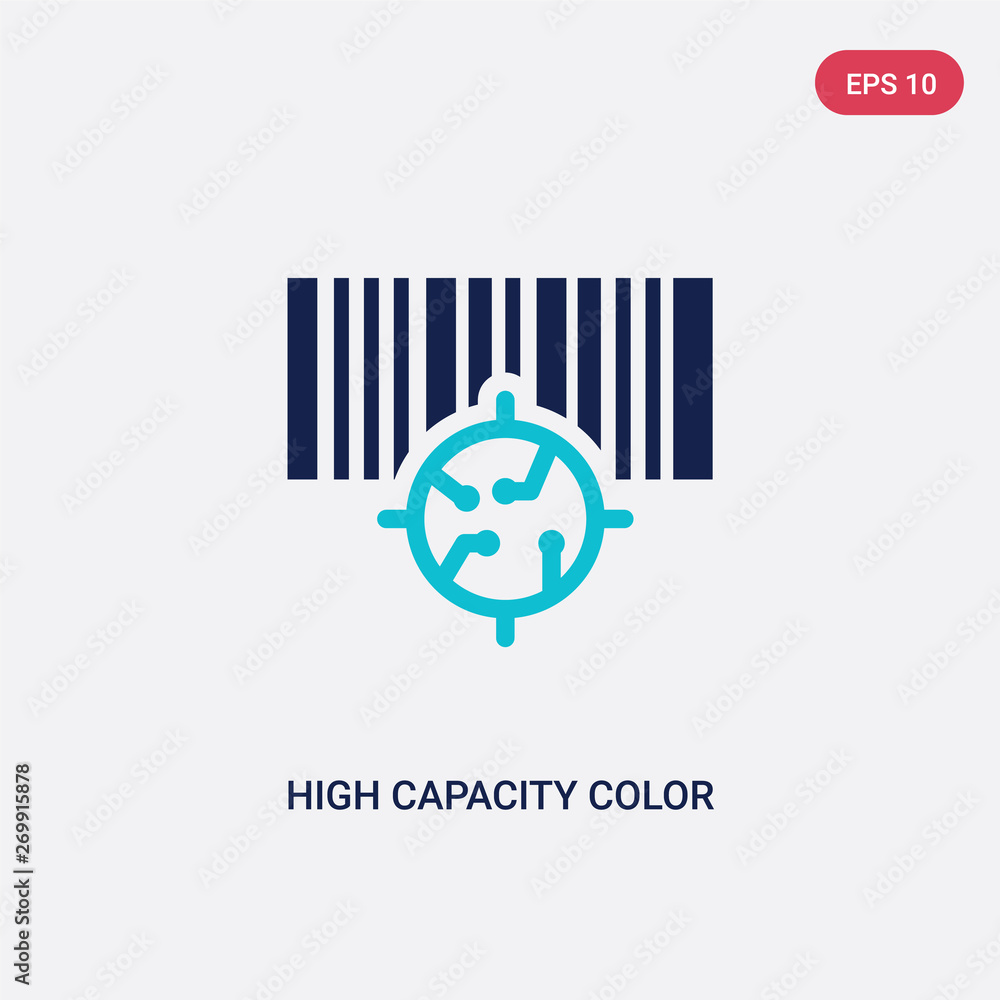 Aufkleber two color high capacity color barcode vector icon from artificial intellegence concept. isolated blu